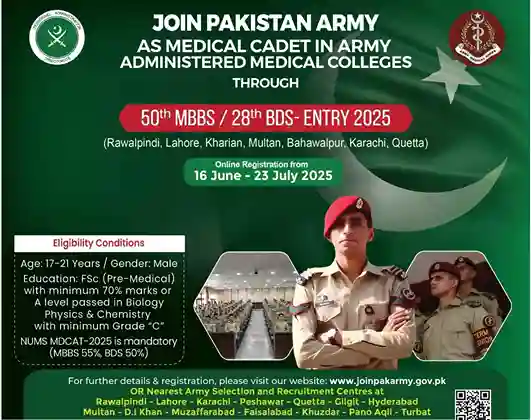 Medical Cadet Course 2025 Advertisement