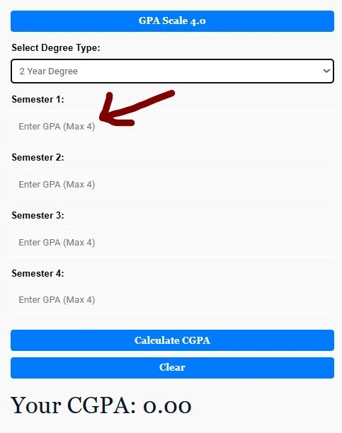 gpa to cgpa calculator