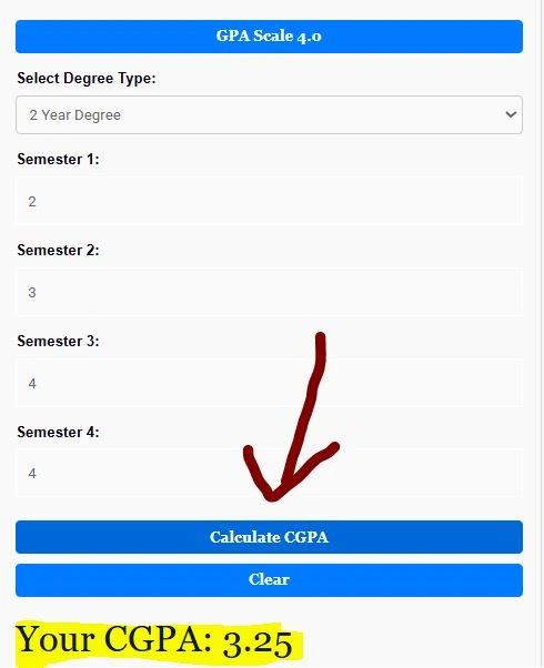 gpa to cgpa calculator